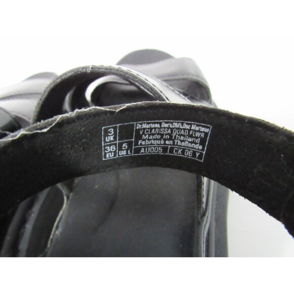 Dr Martens Black Patton Vegan Clarissa Flower Platform Sandals Size 5 EUC - Picture 7 of 9